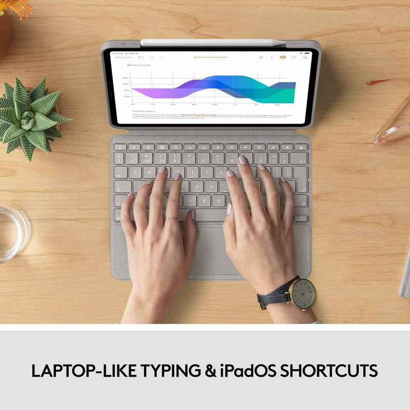 Logitech Combo Touch for iPad Air 11-inch Keyboard Case Sand