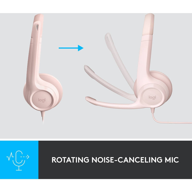 Logitech H390 USB Wired Headset Rose