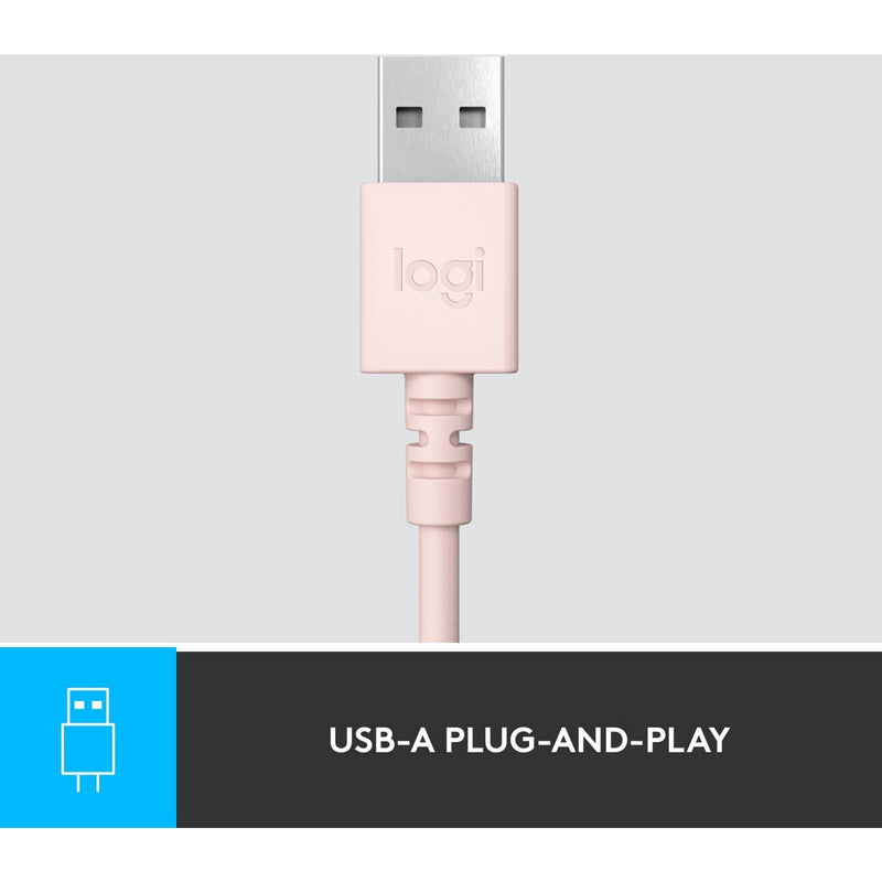 Logitech H390 USB Wired Headset Rose