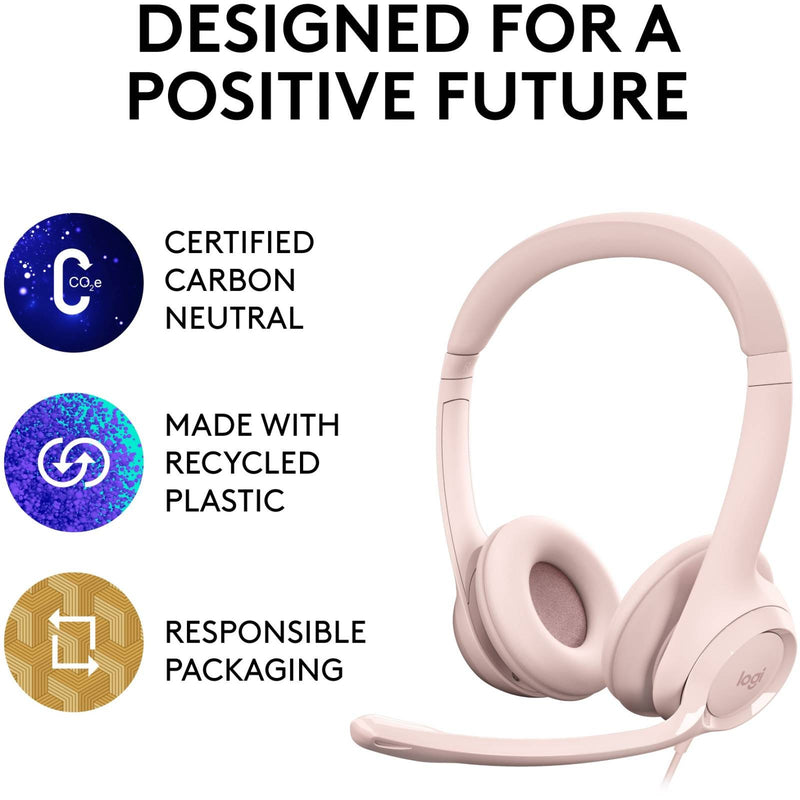 Logitech H390 USB Wired Headset Rose