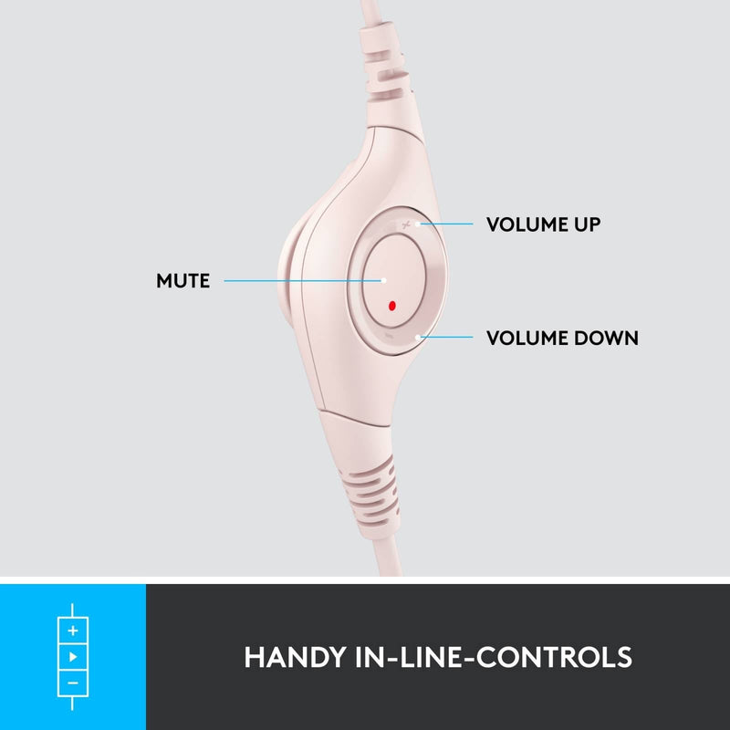 Logitech H390 USB Wired Headset Rose