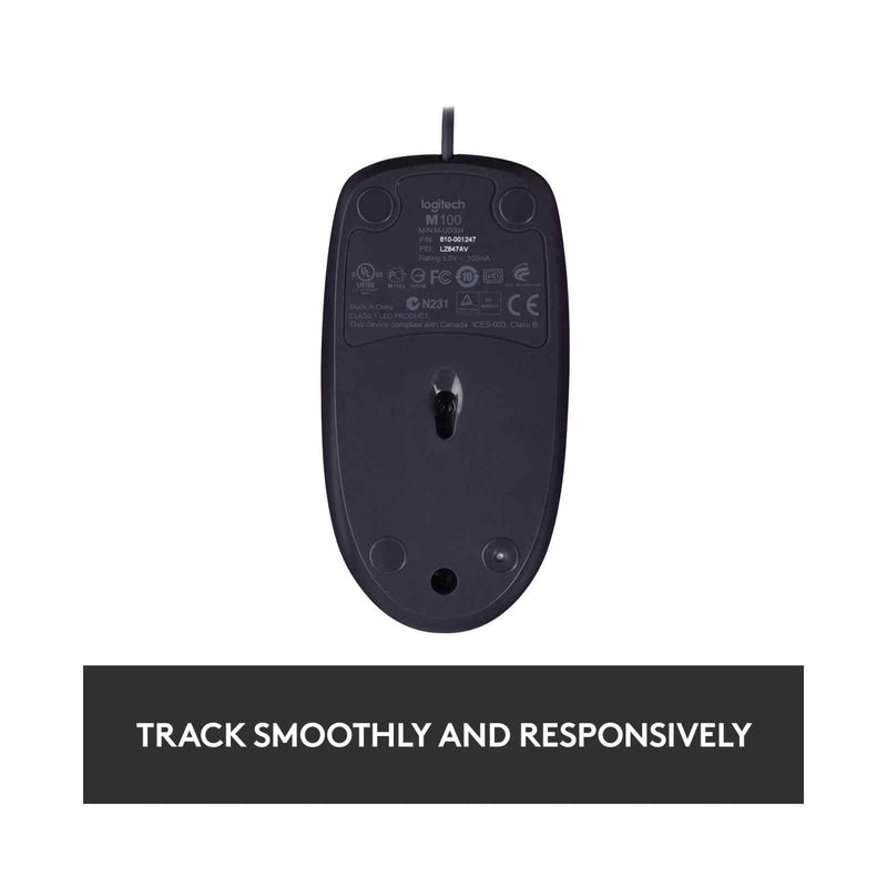 Logitech M100r Basic Wired Optical USB Mouse