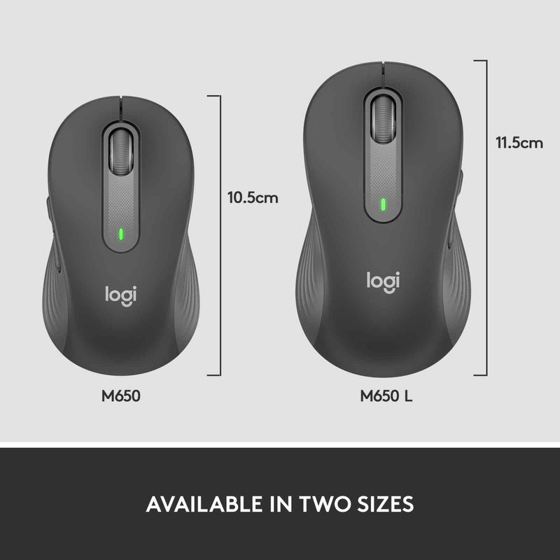 Logitech Signature M650 Large Wireless Mouse Graphite