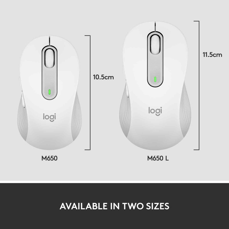 Logitech Signature M650 L Wireless Mouse Off-White