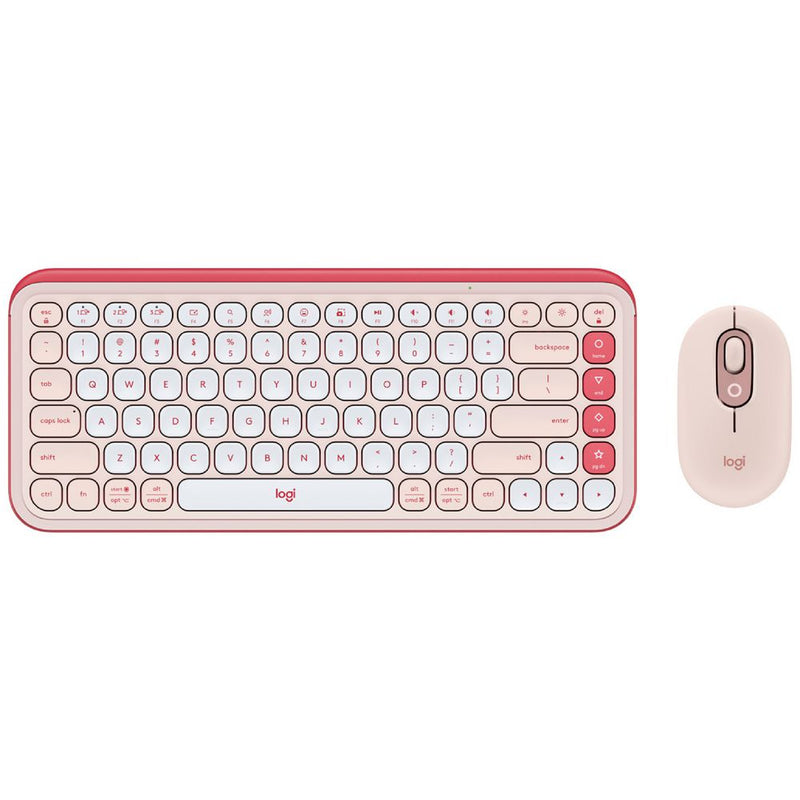 Logitech POP Icon Combo Wireless Keyboard and Mouse Rose