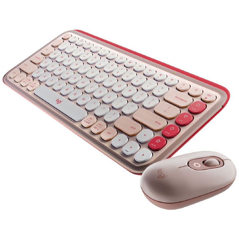 Logitech POP Icon Combo Wireless Keyboard and Mouse Rose