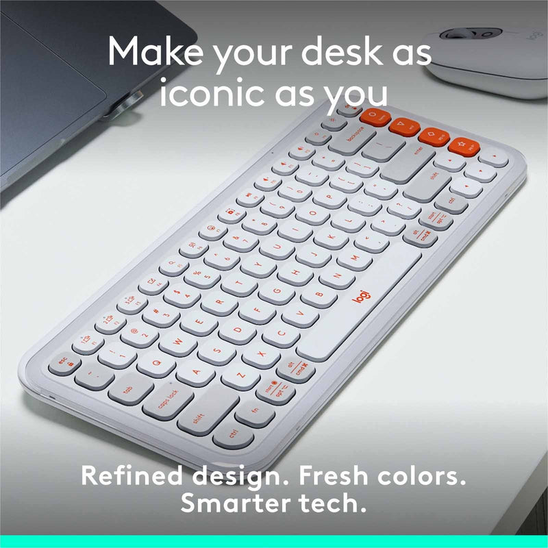 Logitech Pop Icon Keys Wireless Keyboard Off White