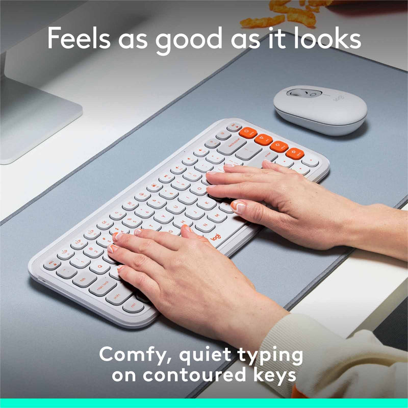 Logitech Pop Icon Keys Wireless Keyboard Off White