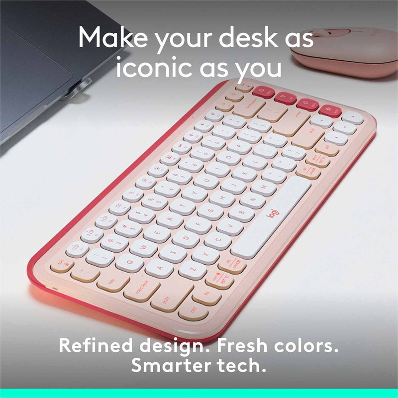 Logitech POP Icon Keys Wireless Keyboard Rose