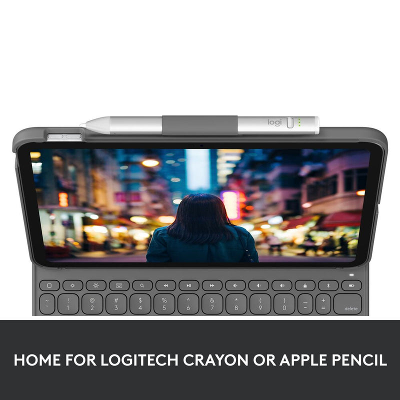 Logitech Slim Folio iPad 10th Gen & A16 Keyboard Case Oxford Grey