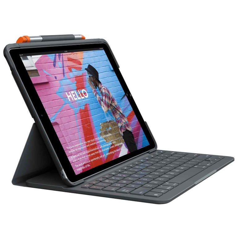 Logitech Slim Folio iPad 7th 8th 9th Gen Keyboard Case Graphite