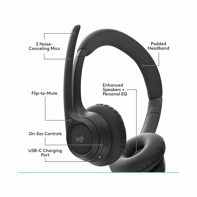 Logitech Zone 300 Wireless Bluetooth Headset Midnight Black