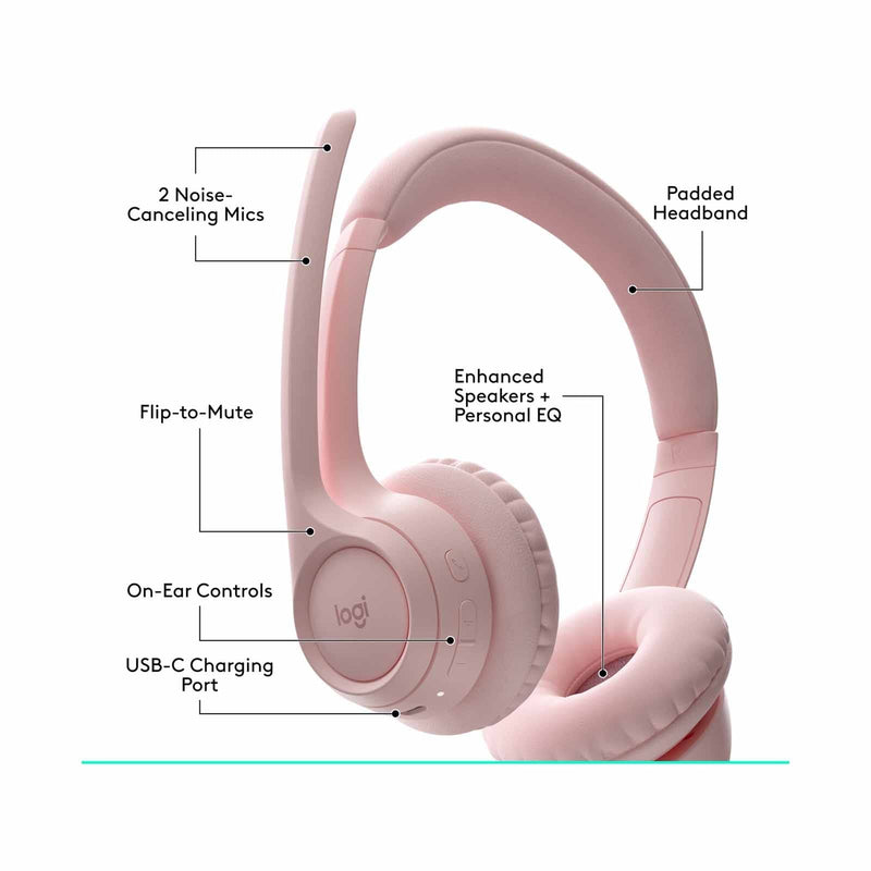 Logitech Zone 300 Wireless Headset Rose