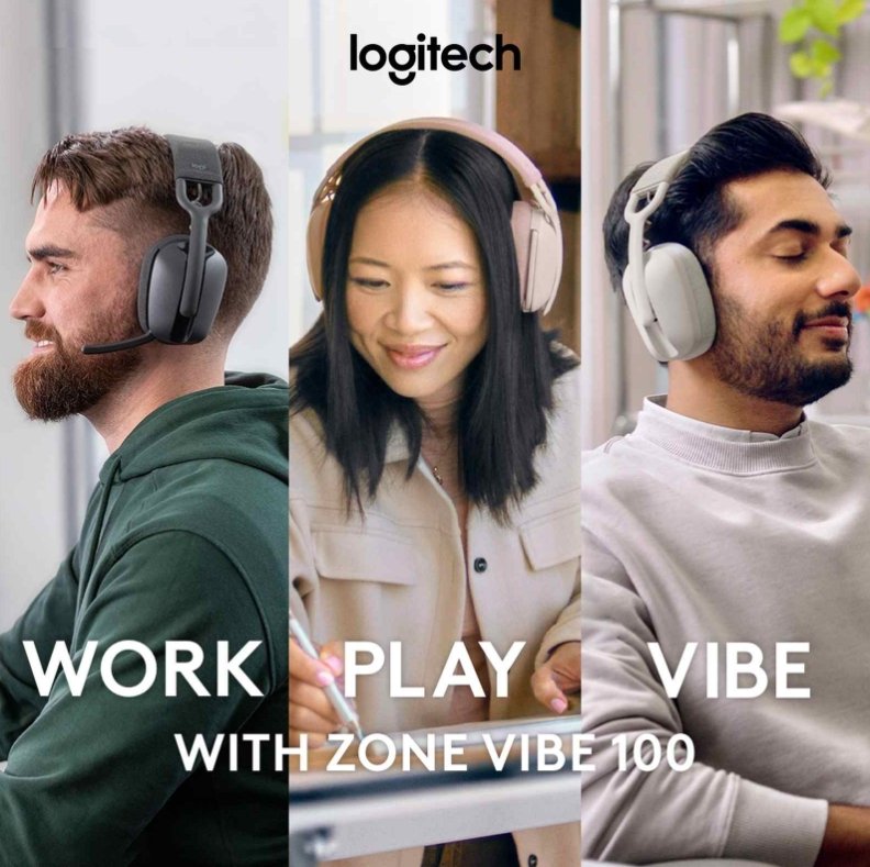Logitech Zone Vibe 100 Wireless Bluetooth Headset