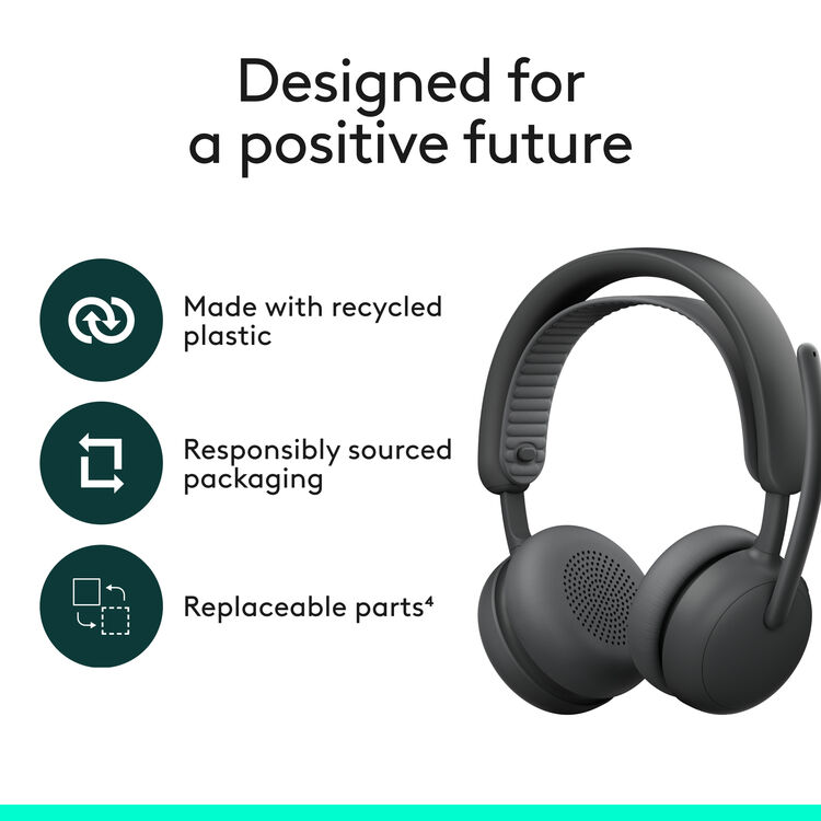 Logitech Zone Wireless 2 ES MS Stereo Wireless Headset USB-C USB-A