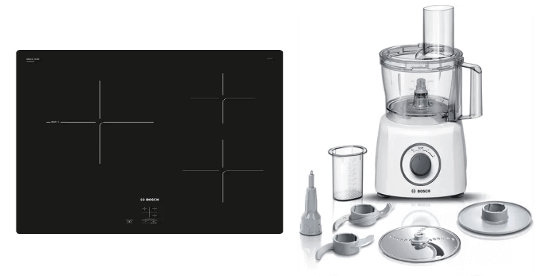 Bosch PUC61KAA5E Series 2 Induction hob 60 cm Black, Surface mount without frame + MCM3100WGB Food processor MultiTalent 3700 W White