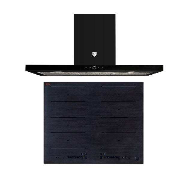 EF HB BI 584 FA Built-in Induction Hob 60CM HBBI584FA + EF 90cm Chimney Hood CK FINO PLUS BK