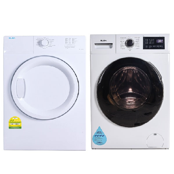 Elba EBD 750 V 7kg Air Vented Dryer + EWF 70120 WP 7kg Front Load Washing Machine