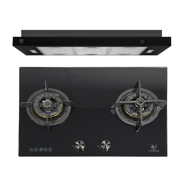 EF EFH 7520 WT VGB Gas Hob 70CM + EFCH 9204T BK Cooker Hood 90CM