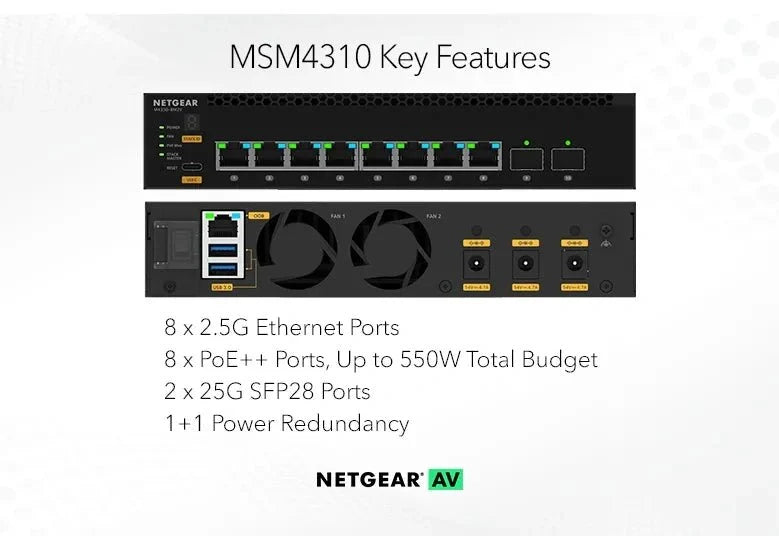 Netgear M4350-8M2V 8-Port Managed Switch