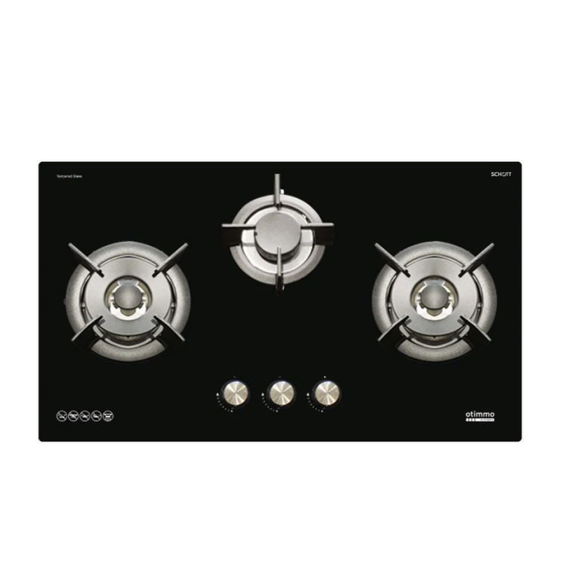 Europace ECH9148A 90cm Premium Inclined Hood + EBH 6391S 3 Burner 90cm Gas Cooker Hob (Schott Glass)