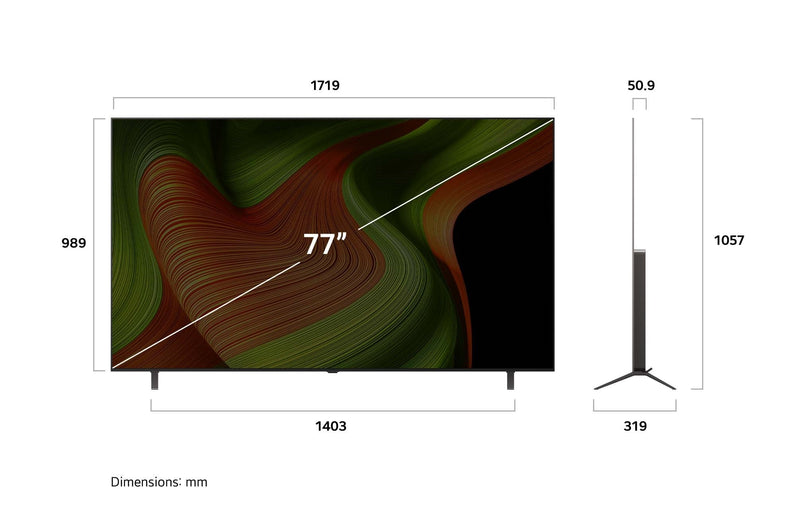 LG 77-inch OLED B5 4K Smart TV with α8 AI Processor Gen2