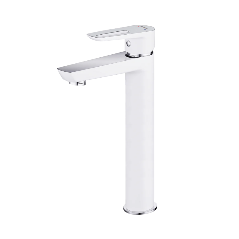Rubine Tall Basin Mixer White STYLO 9121 LX WH