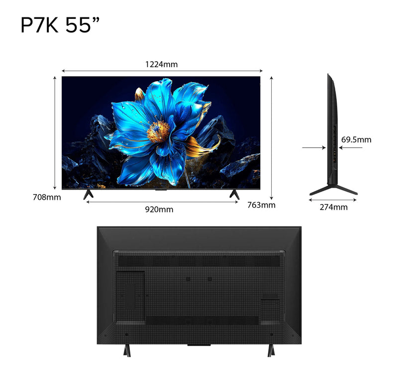TCL P7K 4K QLED Smart TV 43 | 55 inch | AI Smart Google TV