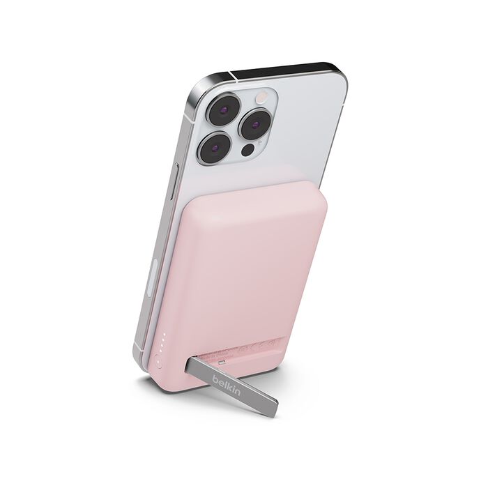 Belkin BoostCharge Magnetic Wireless Power Bank 5K with Stand Pink