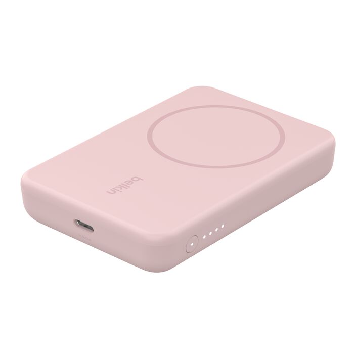 Belkin BoostCharge Magnetic Wireless Power Bank 5K with Stand Pink