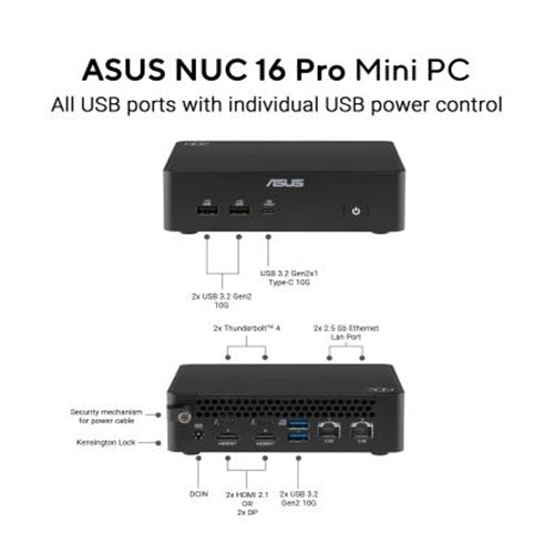 ASUS RNUC16GDKU760000 NUC 16 PRO Intel Barebone 90AR00W1-M000U0 Mini PC