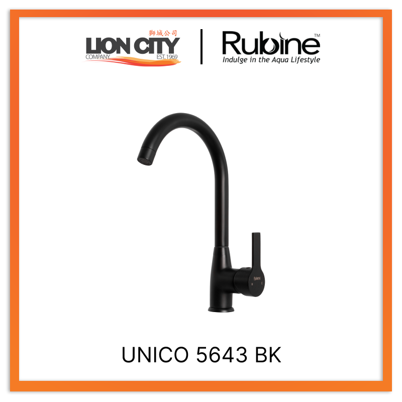Rubine Sink Mixer UNICO 5643 BK Hot and Cold