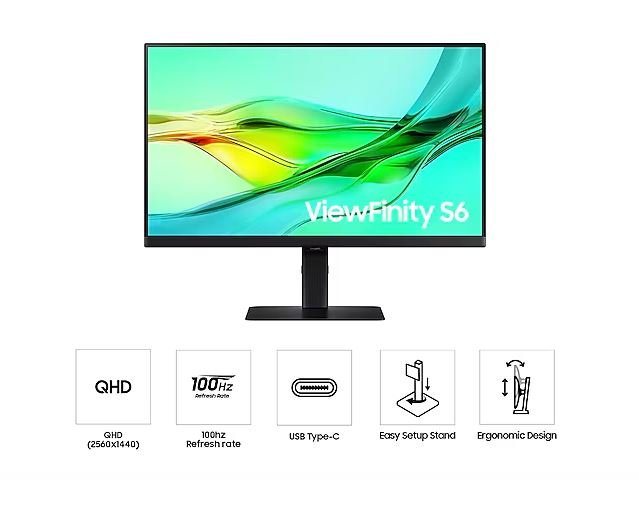 Samsung 27-Inch ViewFinity S6 S60UD QHD Monitor