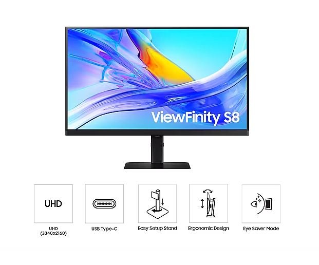 Samsung 27-Inch ViewFinity S8 S80UD UHD Monitor LS27D804UAEXXS