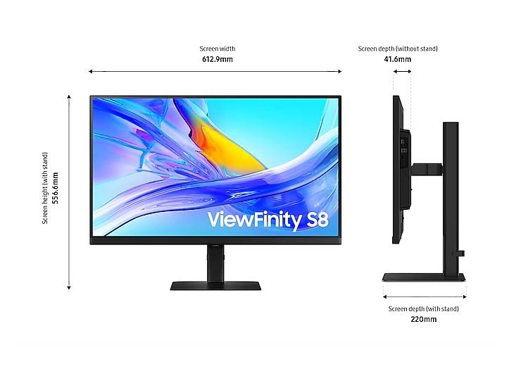Samsung 27-Inch ViewFinity S8 S80UD UHD Monitor LS27D804UAEXXS
