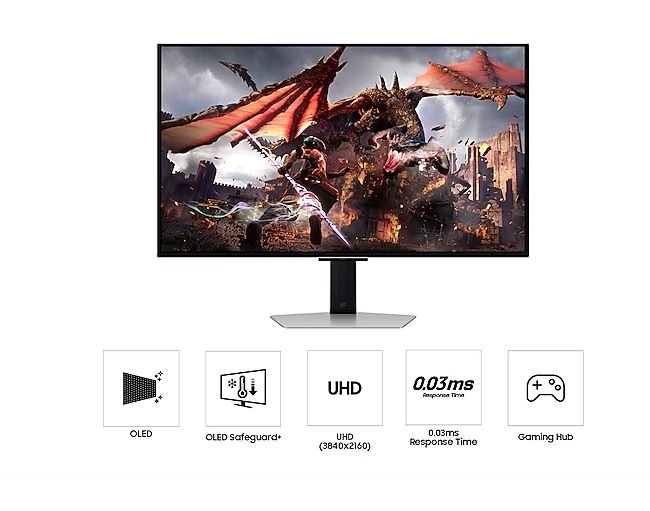 Samsung 32-Inch Odyssey OLED G8 G80SD UHD 240Hz Gaming Monitor LS32DG802SEXXS