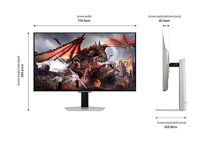 Samsung 32-Inch Odyssey OLED G8 G80SD UHD 240Hz Gaming Monitor LS32DG802SEXXS