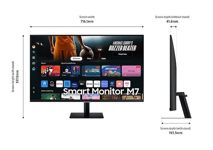 Samsung 32-Inch Smart Monitor M7 M70D UHD Black