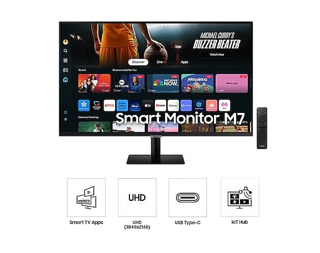 Samsung 32-Inch Smart Monitor M7 M70D UHD Black