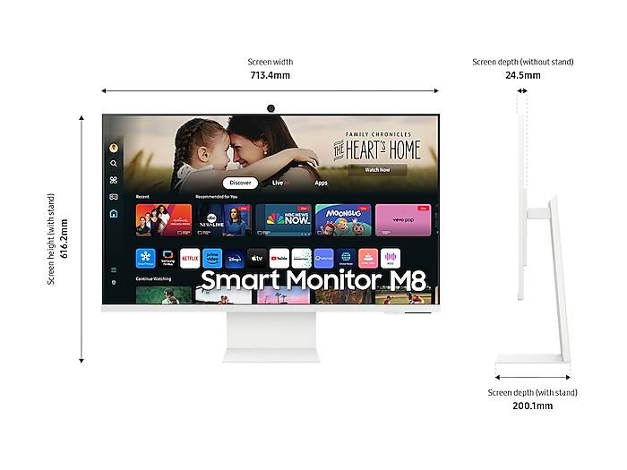 Samsung 32" Smart Monitor M8 M80D White UHD 4K VA