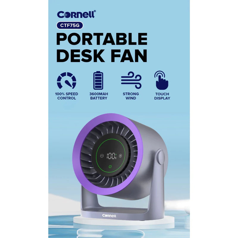 Cornell High Speed Portable Desk Fan with 100 Speed
