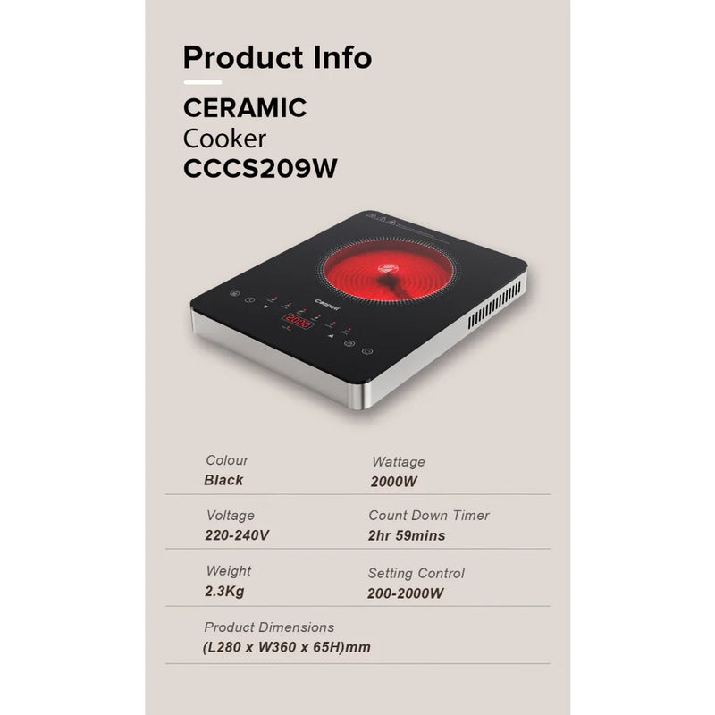 Cornell 2000W Ceramic Infrared Cooker