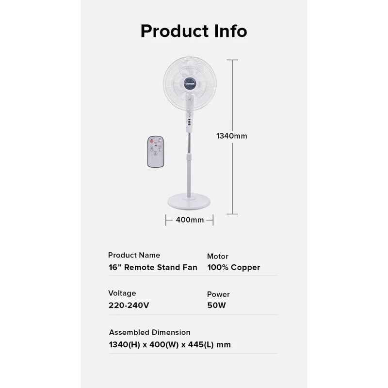 Cornell 16-Inch Stand Fan