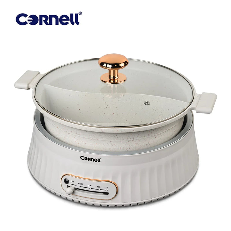 Cornell 1360W 4.0L Steamboat Multi Cooker with Yuan Yang Pot