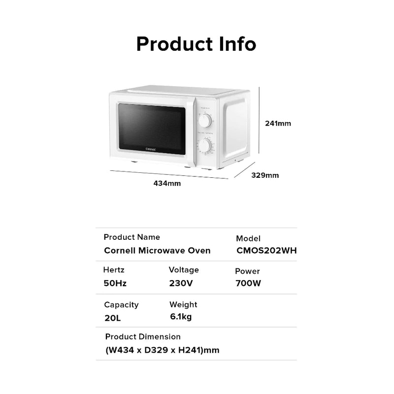 Cornell Microwave Oven with Smart Wave Technology
