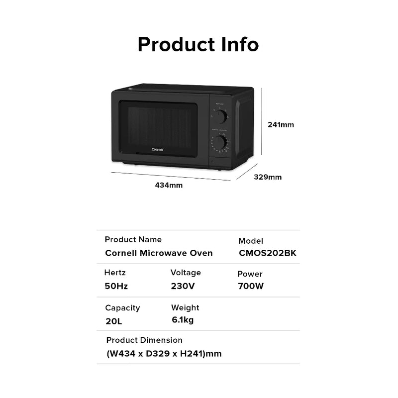 Cornell Microwave Oven with Smart Wave Technology