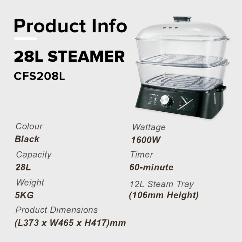 Cornell CFS208L 28L 2-Tier Food Steamer
