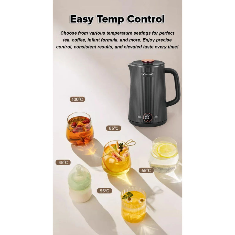 Cornell Digital Cordless Kettle with Stainless Steel Interior