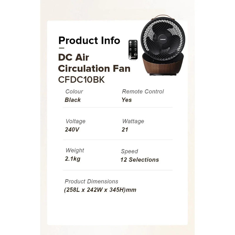 Cornell 10-Inch DC High Velocity Air Circulator Fan