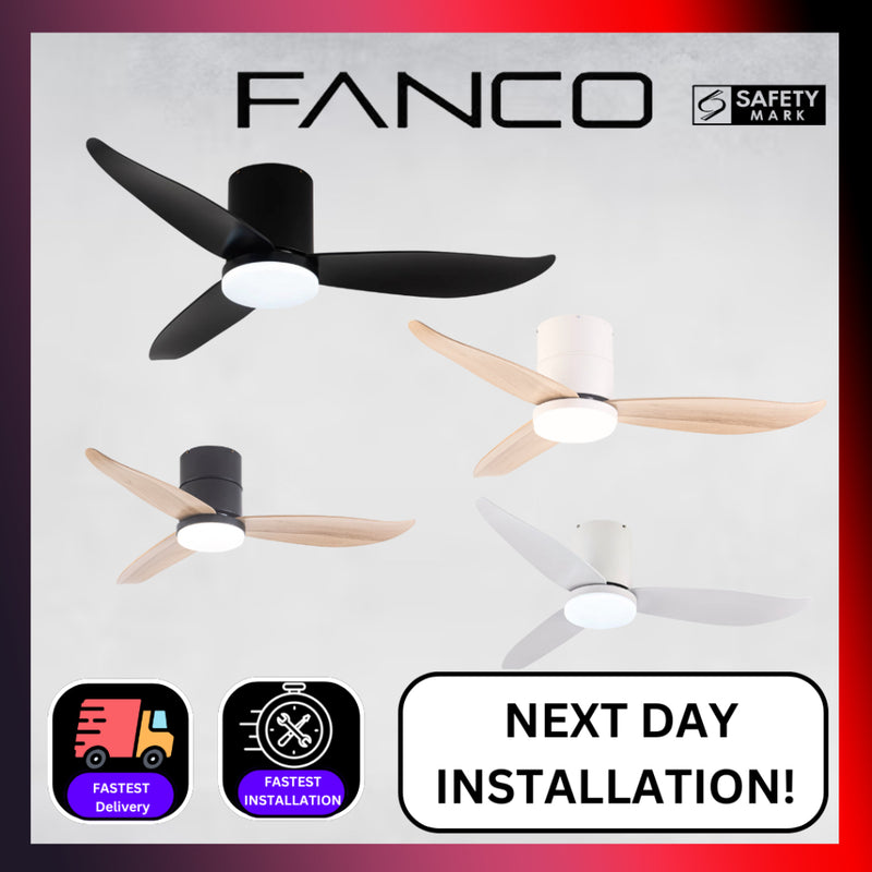 Fanco RITO 3 DC Ceiling Fan with 24W LED Light, 6-Speed, Smart Control